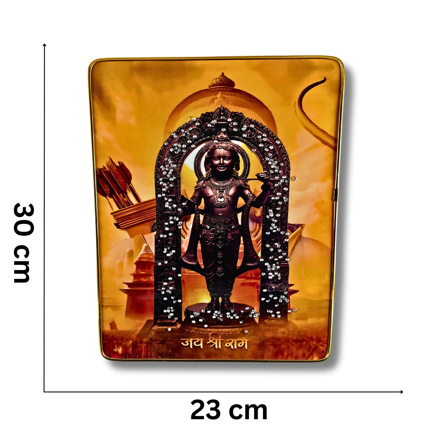 Makhan Chor Krishna & Jai Shree Ram Wall Frame Set of 2 | Hindu God Frames for Home, Mandir & Gift