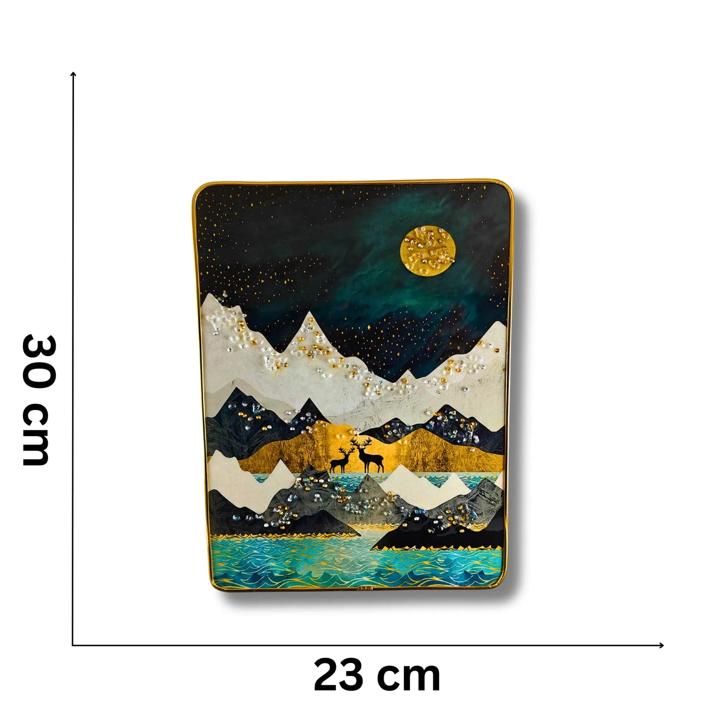 Set of 2 Modern 3D Crystal and Bead Landscape Frames |