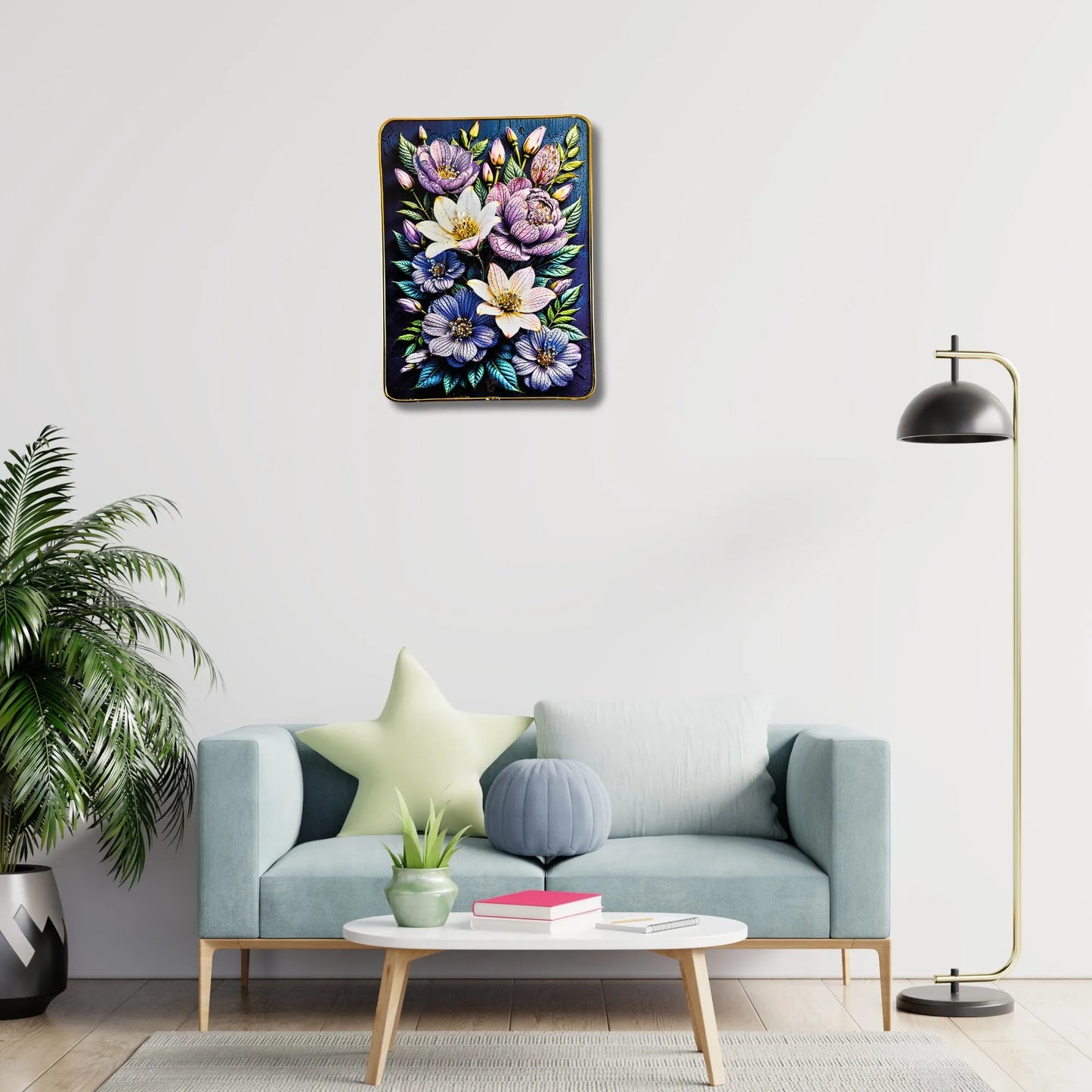 2-Pack Decorative Art Plaque Set | Vibrant Floral Collection
