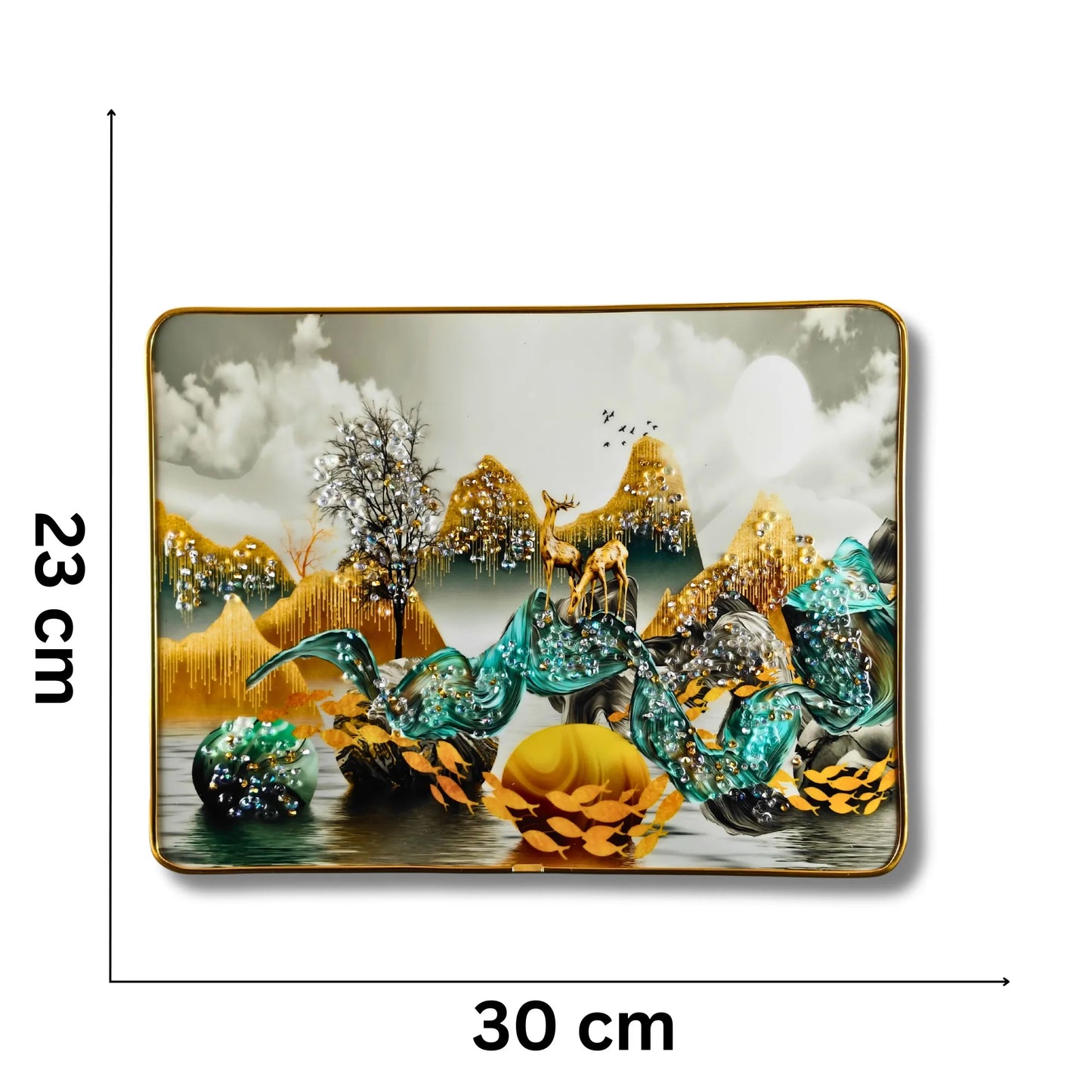 3D Beaded and Crystal Art Frames | Set of 2 Premium Wall Hanging