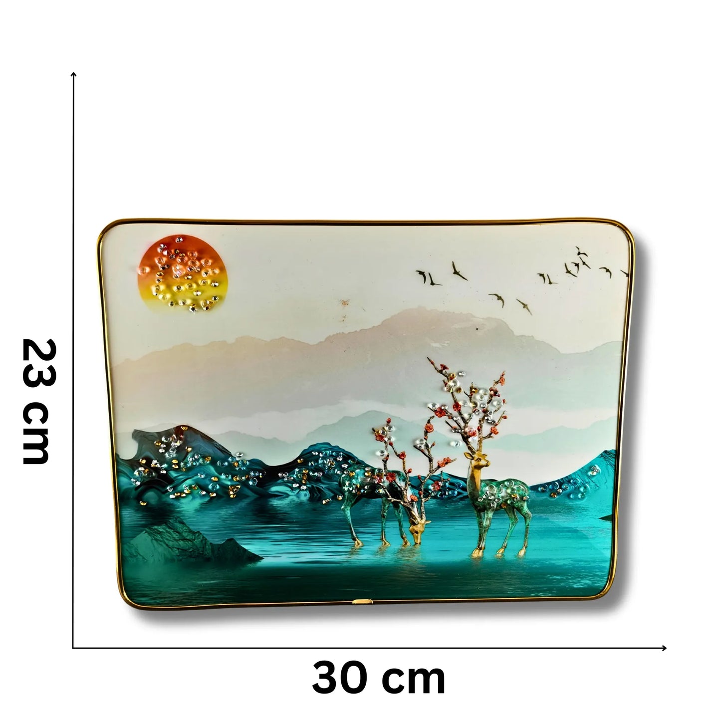 3D Beaded and Crystal Art Frames | Set of 2 Premium Wall Hanging