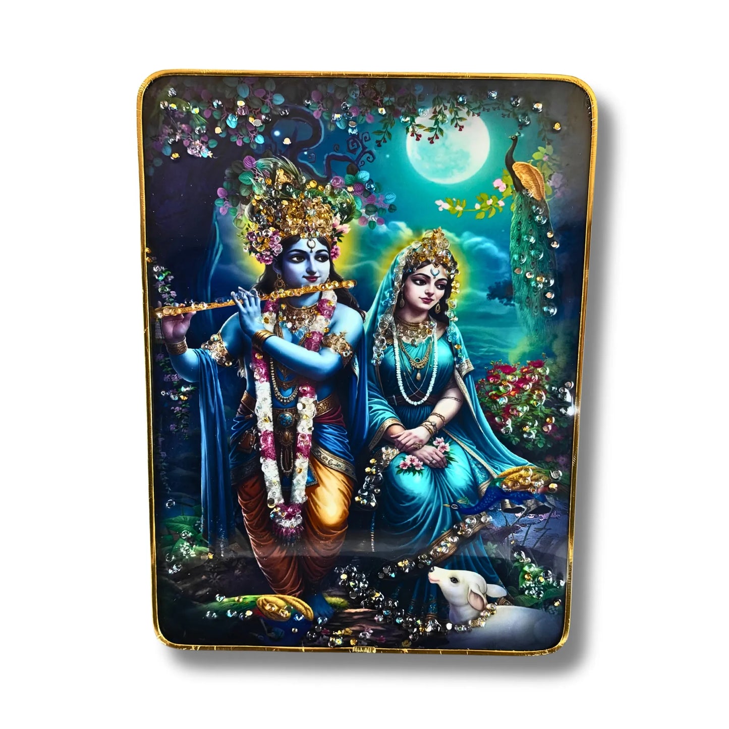 Decorative tin box with artwork of two figures in a fantasy setting