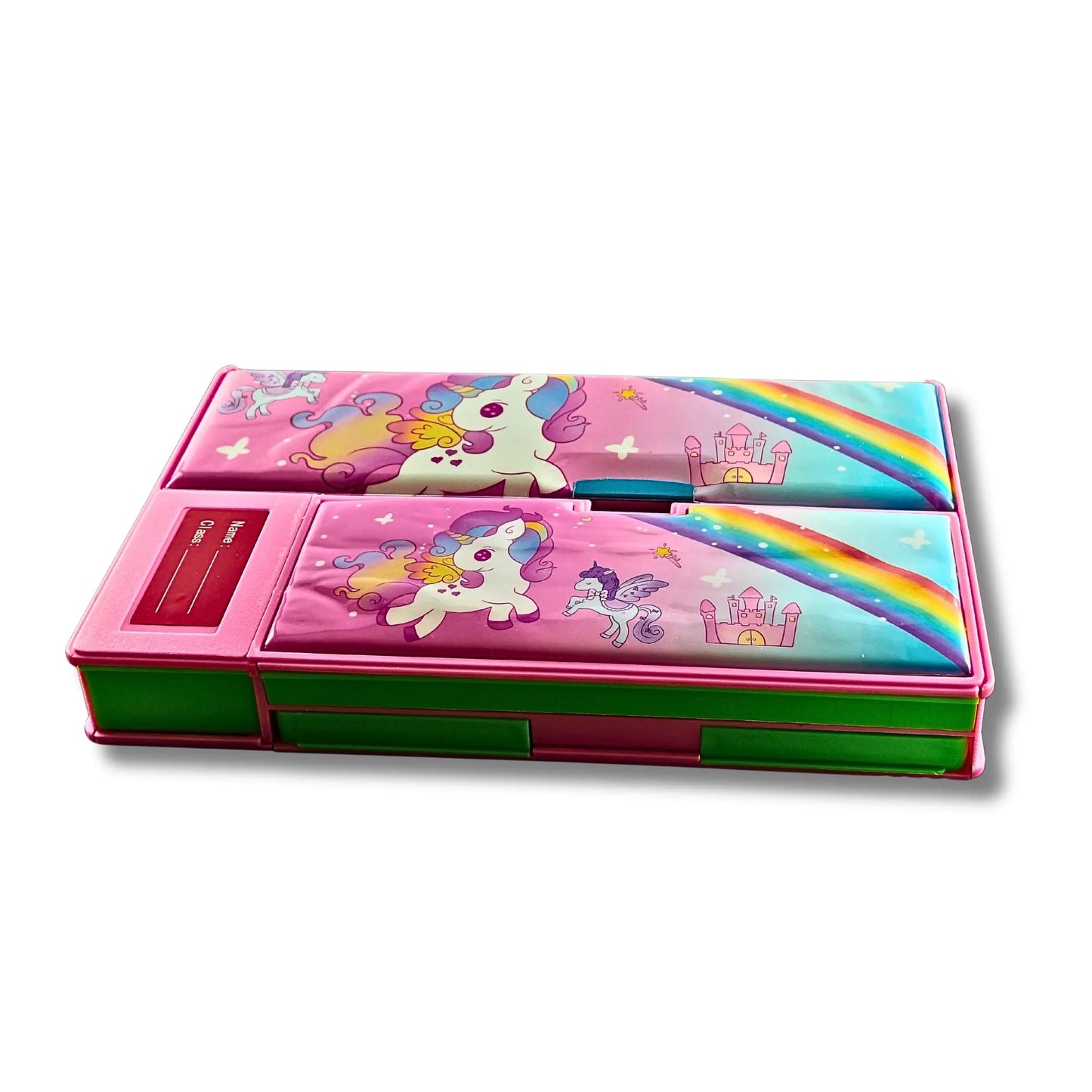 Magical Pink Fantasy Multi-Function Pencil Box for Kids | Unicorn Rainbow Stationery Organizer
