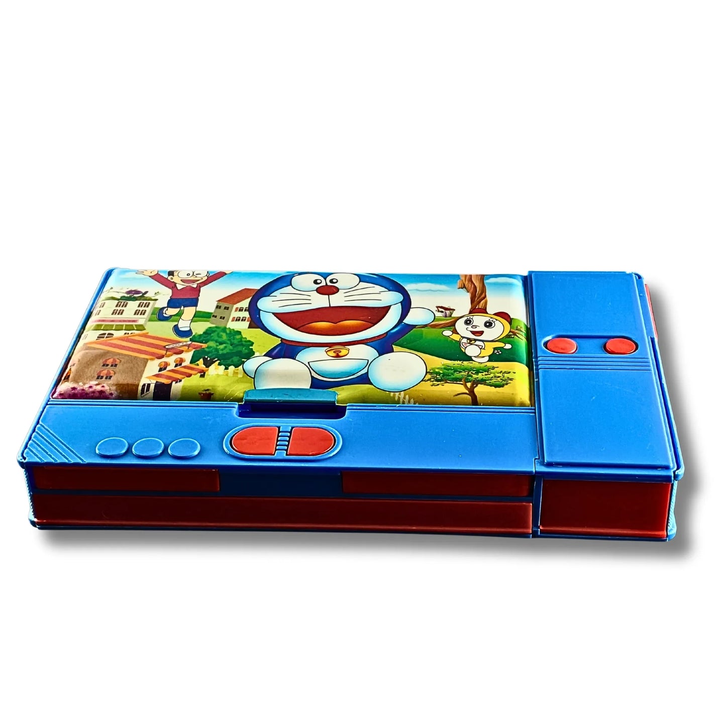Blue Adventure Theme Multi-Function Pencil Box for Kids | Cartoon Stationery Organizer Case
