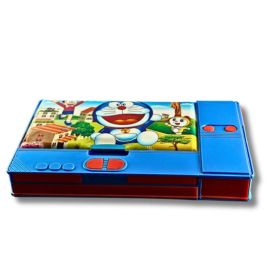 Blue Adventure Theme Multi-Function Pencil Box for Kids | Cartoon Stationery Organizer Case