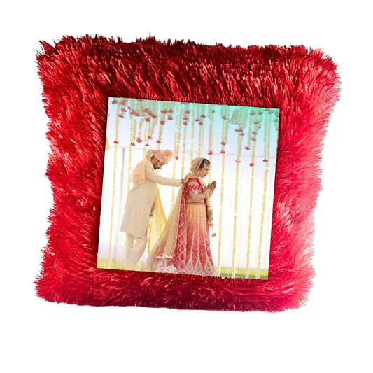 Personalized Wedding Photo Cushion (16x16) - Heart & Square Shape - Custom Marriage Gift for Couples
