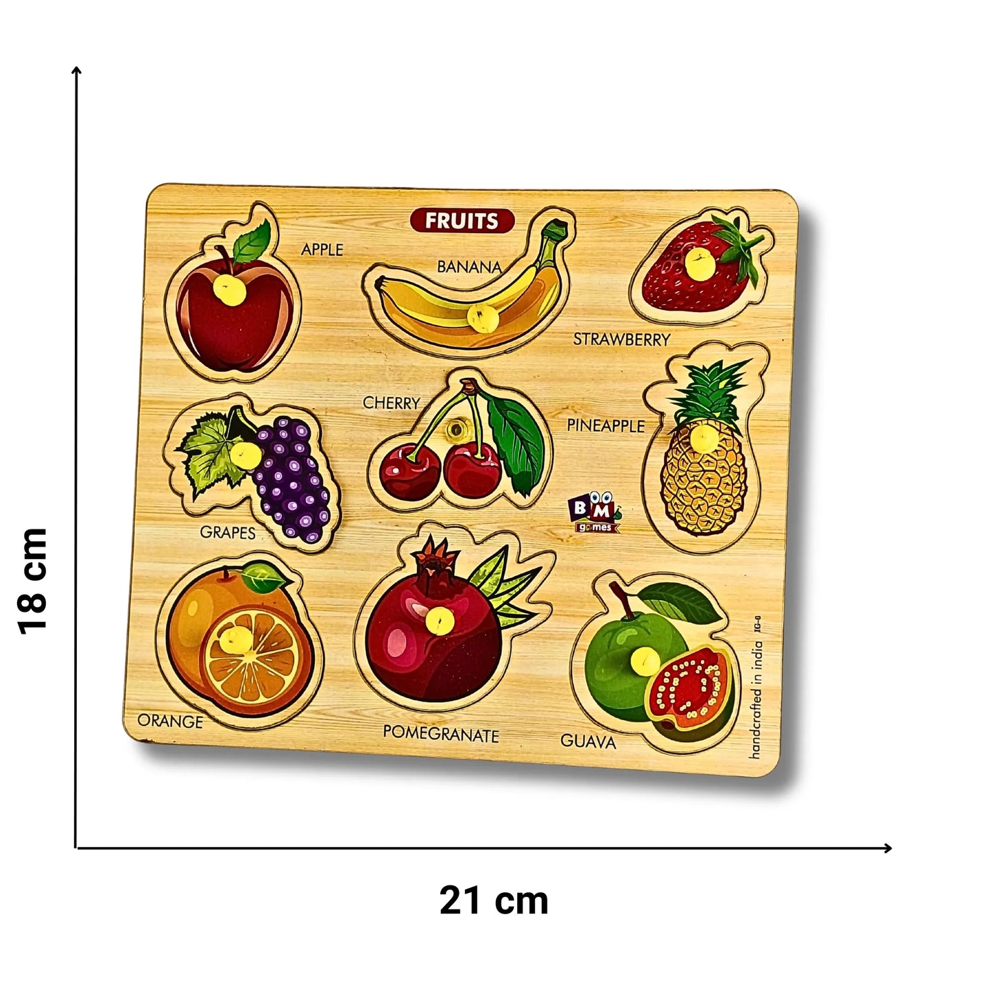 Wooden Educational Puzzle Board for Kids – Numbers, Fruits, Shapes & Body Parts Learning Toy