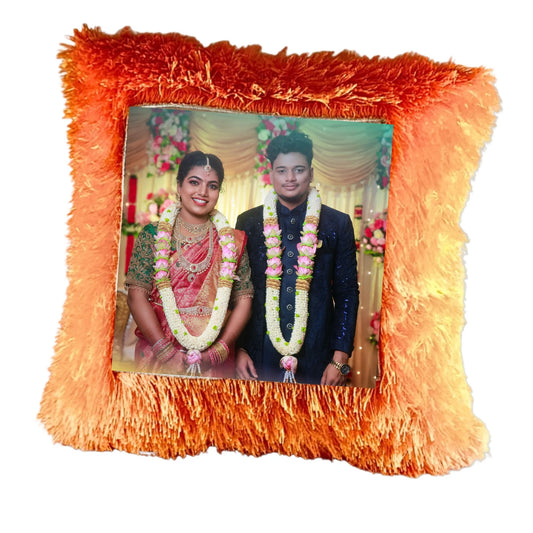 Personalized Wedding Photo Cushion (16x16) - Heart & Square Shape - Custom Marriage Gift for Couples