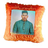 Personalized Photo Cushion for Brother, Sister & Friends (16x16) - Custom Square Fur Pillow