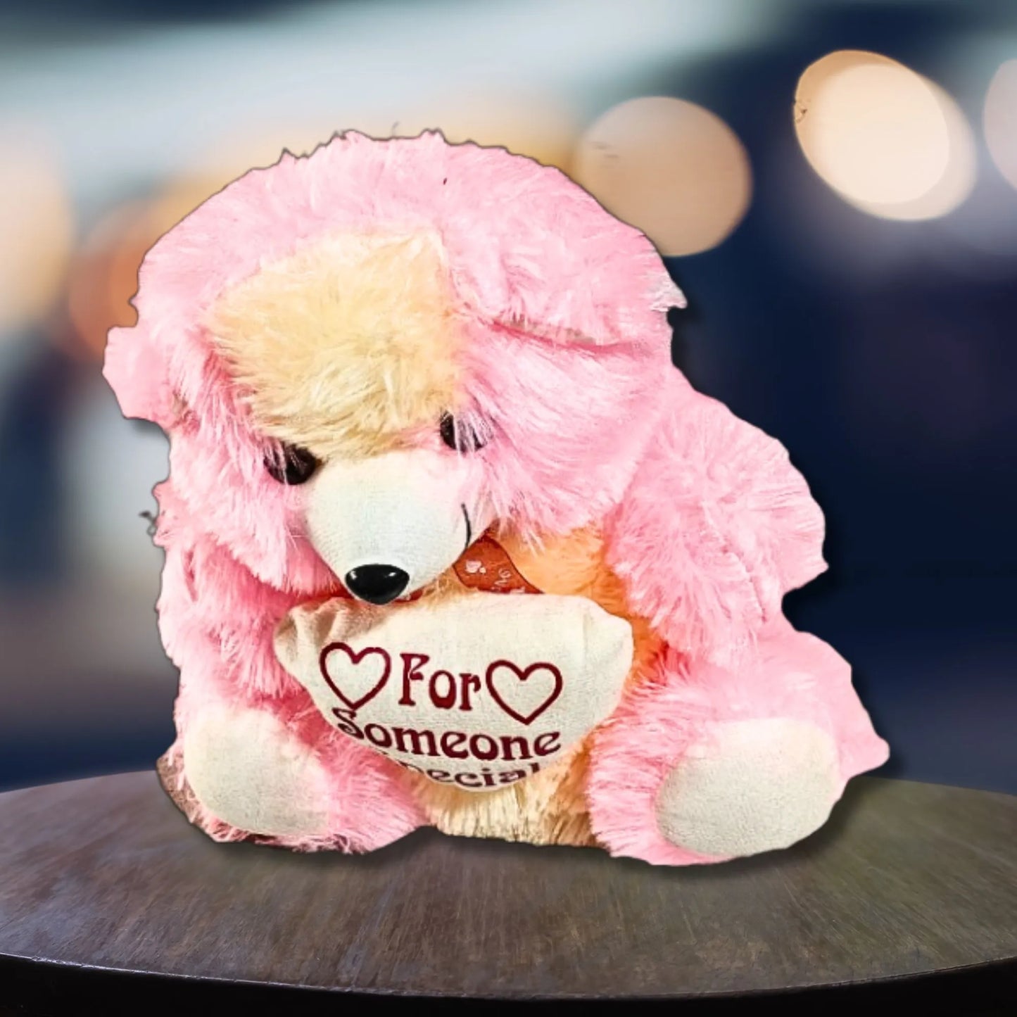 32cm Adorable Pink Teddy Bear with “For Someone Special” Heart Cushion | Soft Plush Teddy Gift for Kids, Girls & Loved Ones