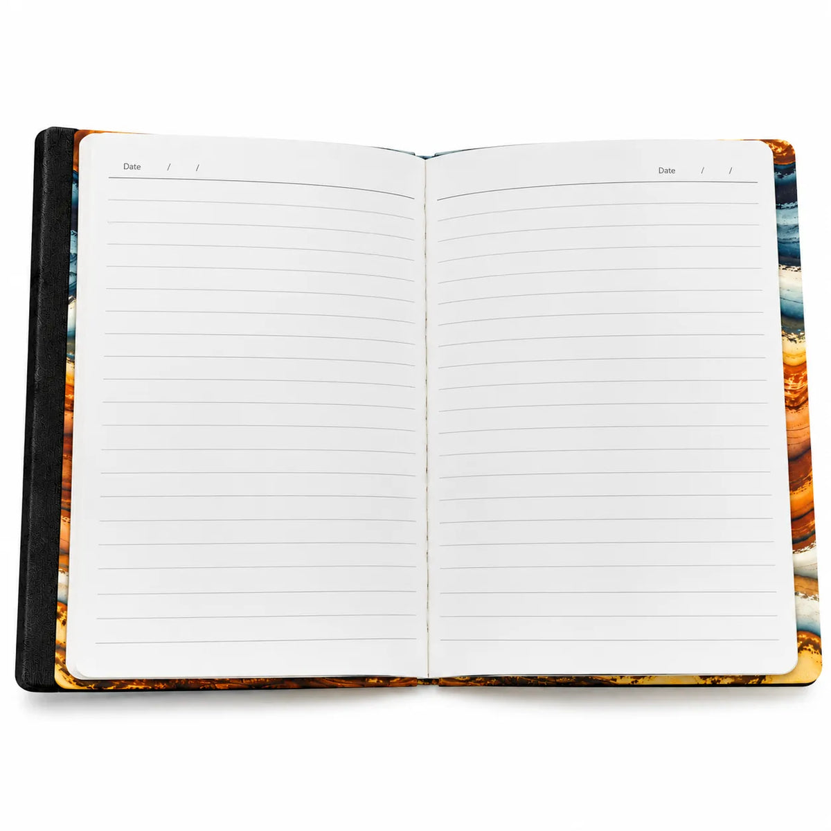 Agate Marble Wave Notebook – 192 Pages | A5-Style Compact Ruled Notebook