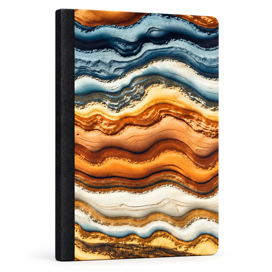 Agate Marble Wave Notebook – 192 Pages | A5-Style Compact Ruled Notebook