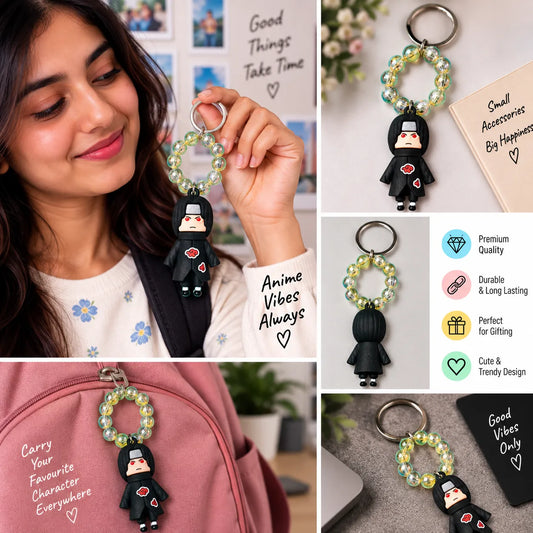 Akatsuki Anime Character Beaded Keychain | Anime Keyring