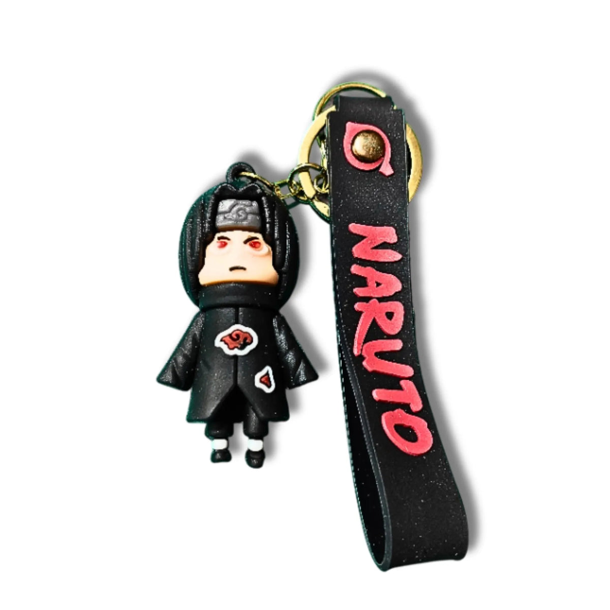 Anime Ninja Character Keychain with Black Strap | Anime Keyring