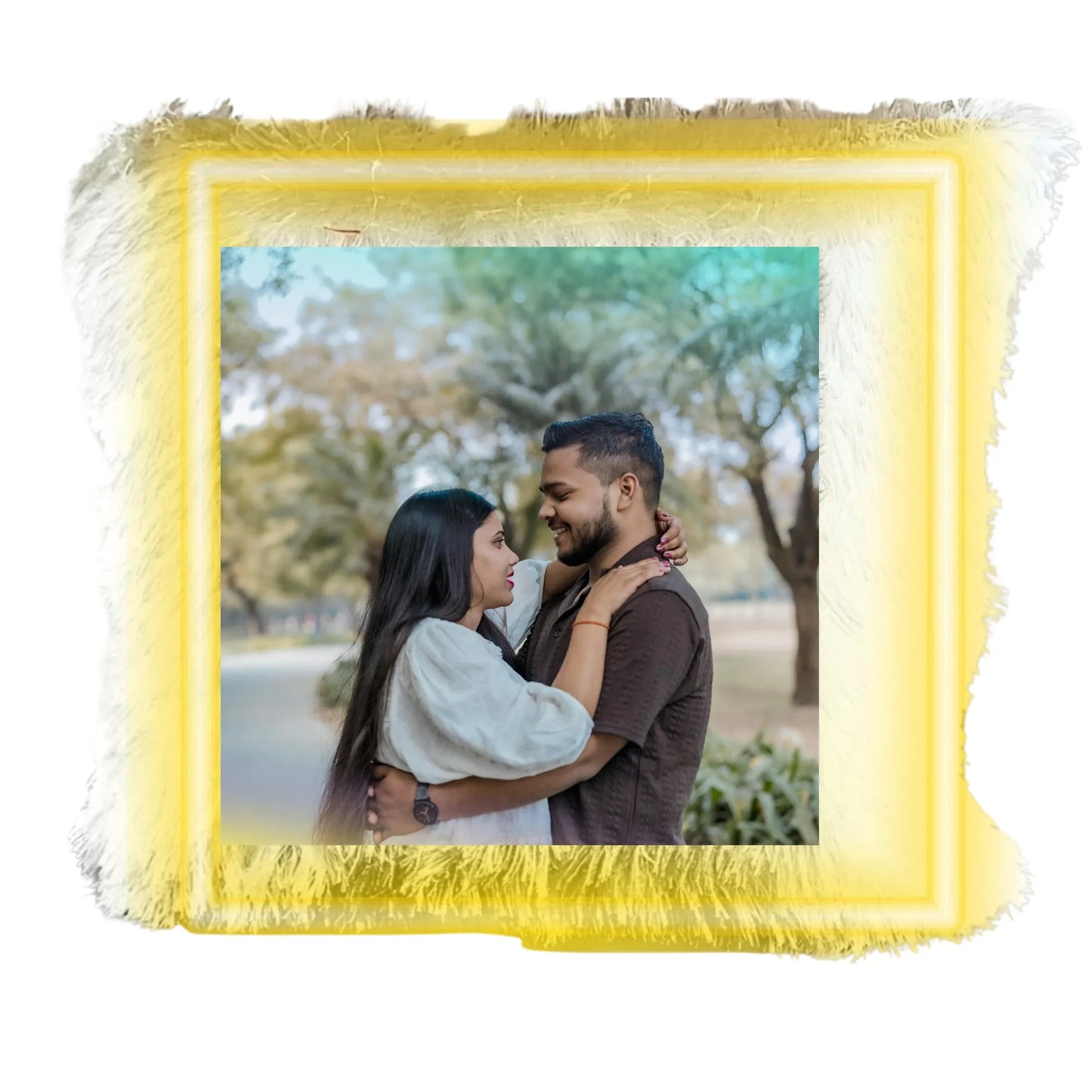 Personalized Anniversary LED Photo Cushion (16x16) - Glowing Romantic Gift for Couples