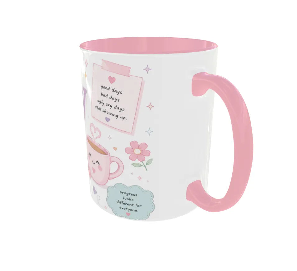 Anxiety But Make It Cute Pink Ceramic Mug