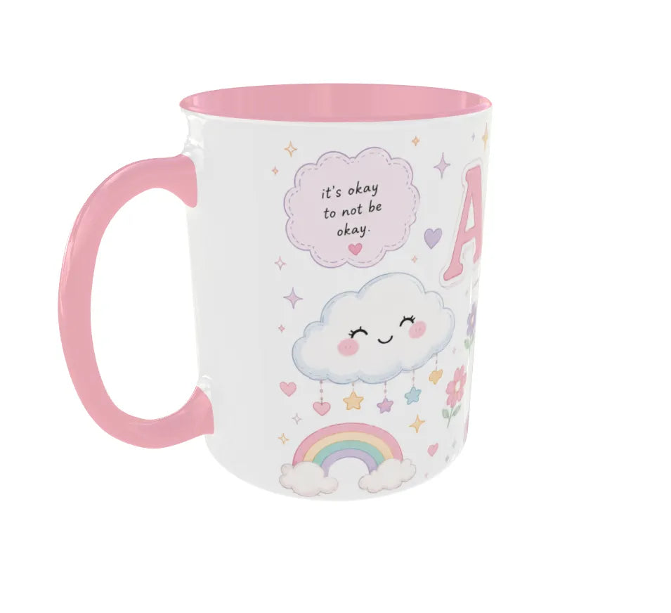 Anxiety But Make It Cute Pink Ceramic Mug