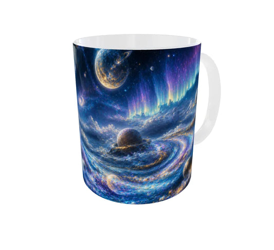 Aquarius Zodiac Ceramic Mug – Premium Cosmic Water Bearer Coffee Mug | 325 ml Gift for Aquarius Men & Women