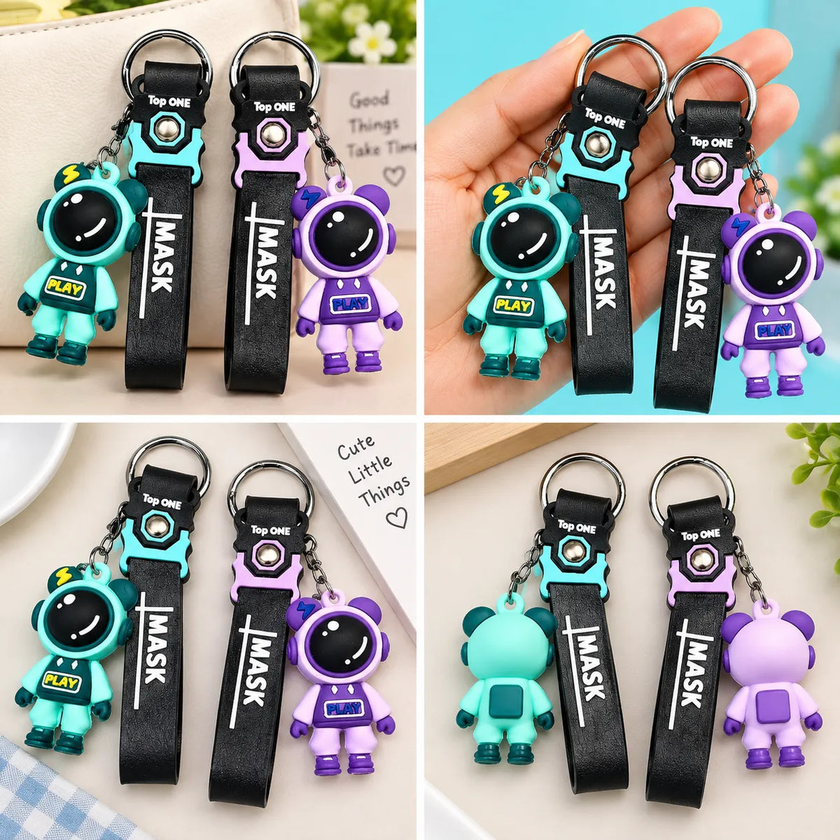 Astronaut Character Keychain with Strap