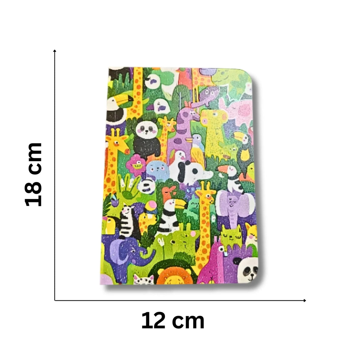 BE WILD Colorful Animal Notebook – Soft Cover Ruled Diary, 192 Pages, 18 × 12.5 cm