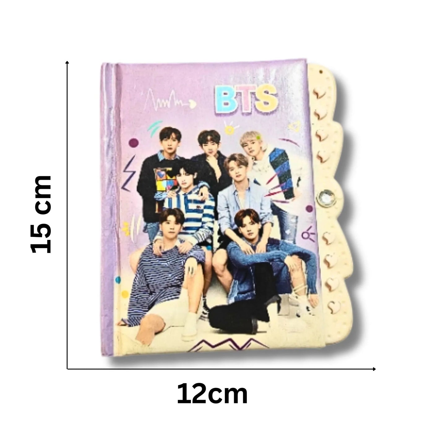 BTS Lock Diary 12 × 15 cm | Cute BTS Notebook with Number Lock