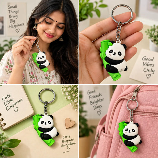Bamboo Panda Hug Keychain