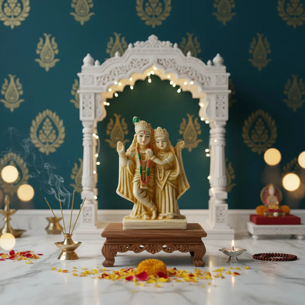 Blessed Radha Krishan Idol – Traditional Decorative Murti