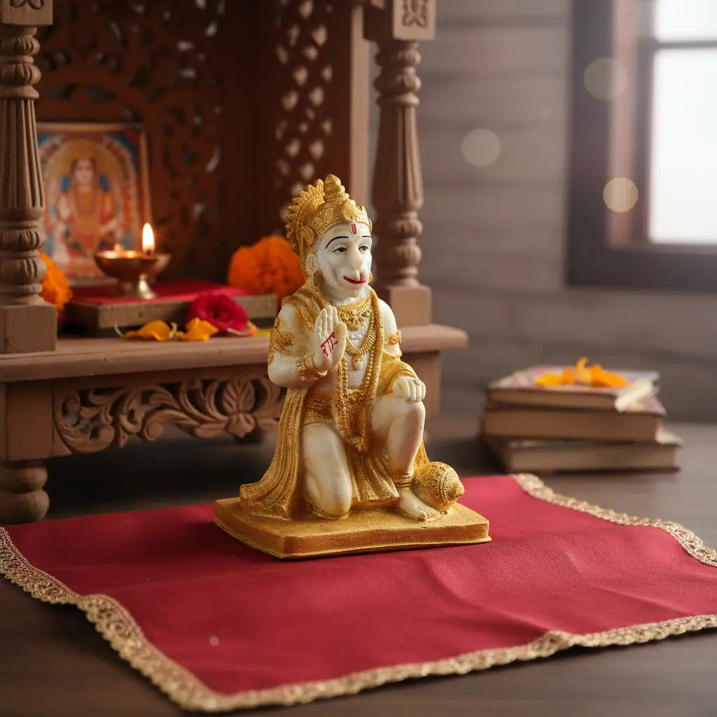 Blessing Lord Hanuman Statue for Home Temple (20 cm)