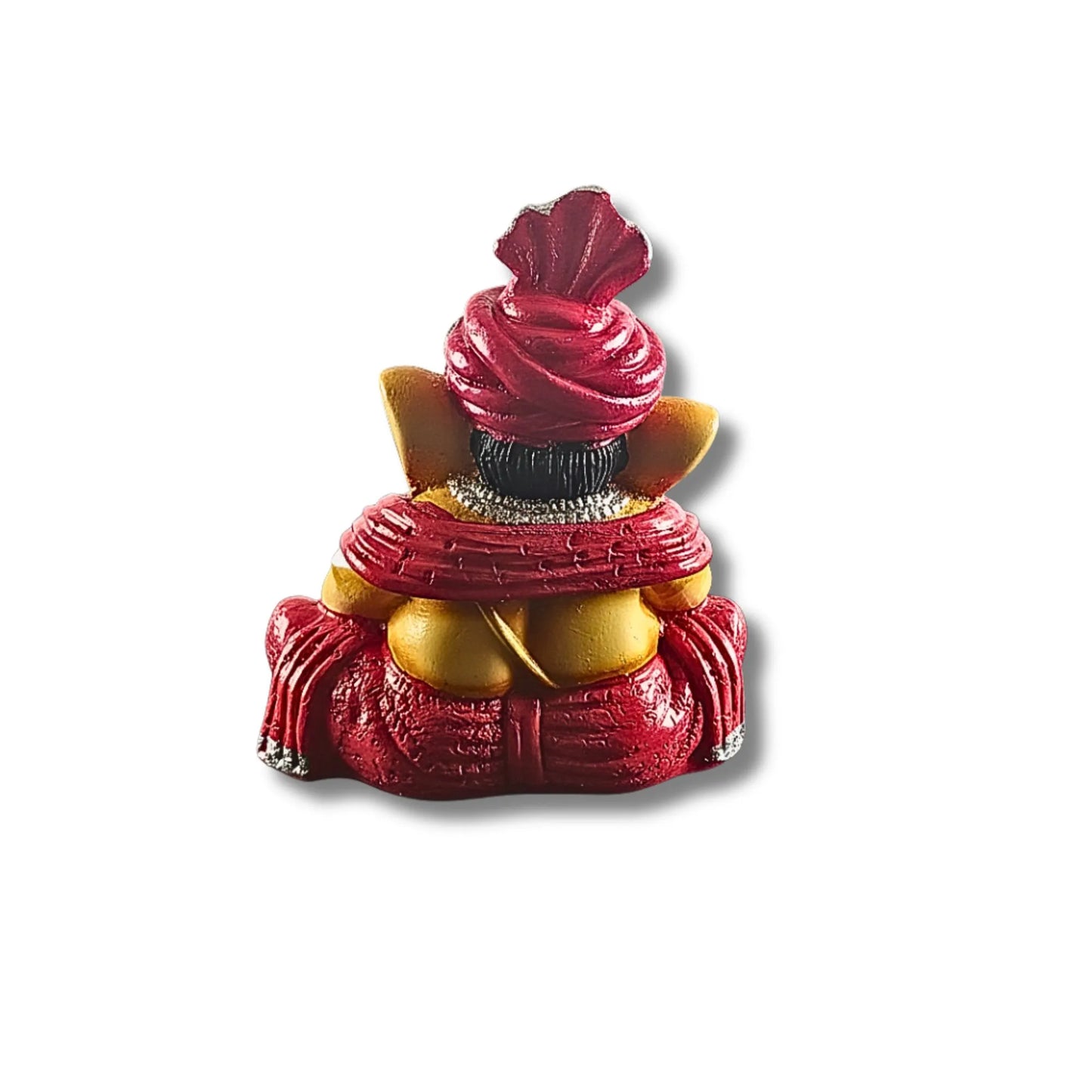 Musical Ganesha Idol Figurine Set | Golden Yellow with Turquoise and Pink, Playing Instruments, 12x8 cm, 2 Pieces