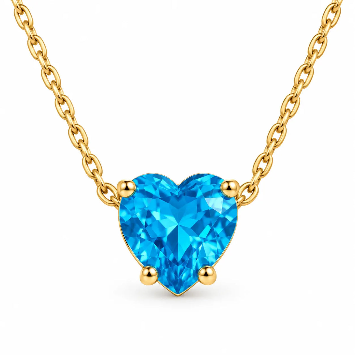 Saadhya Artis Blue Crystal Heart Necklace & Earrings Set for Women & Girls