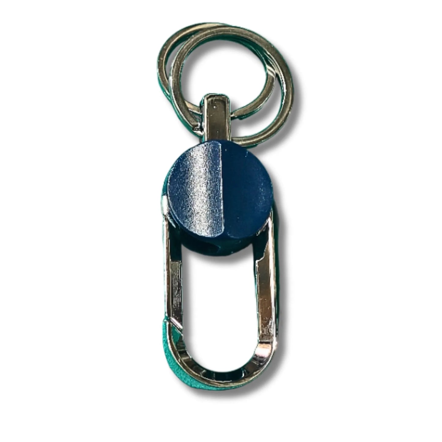 Blue Pivot Carabiner Keychain – Metal Clip Hook Keyring for Bags & Backpacks