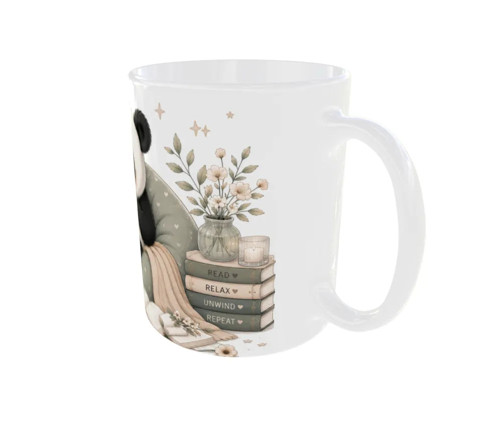 Handle-side view highlighting minimalist floral and book-inspired design.
