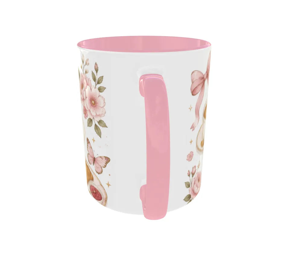 Brunch Gossip Repeat Pink Ceramic Mug
