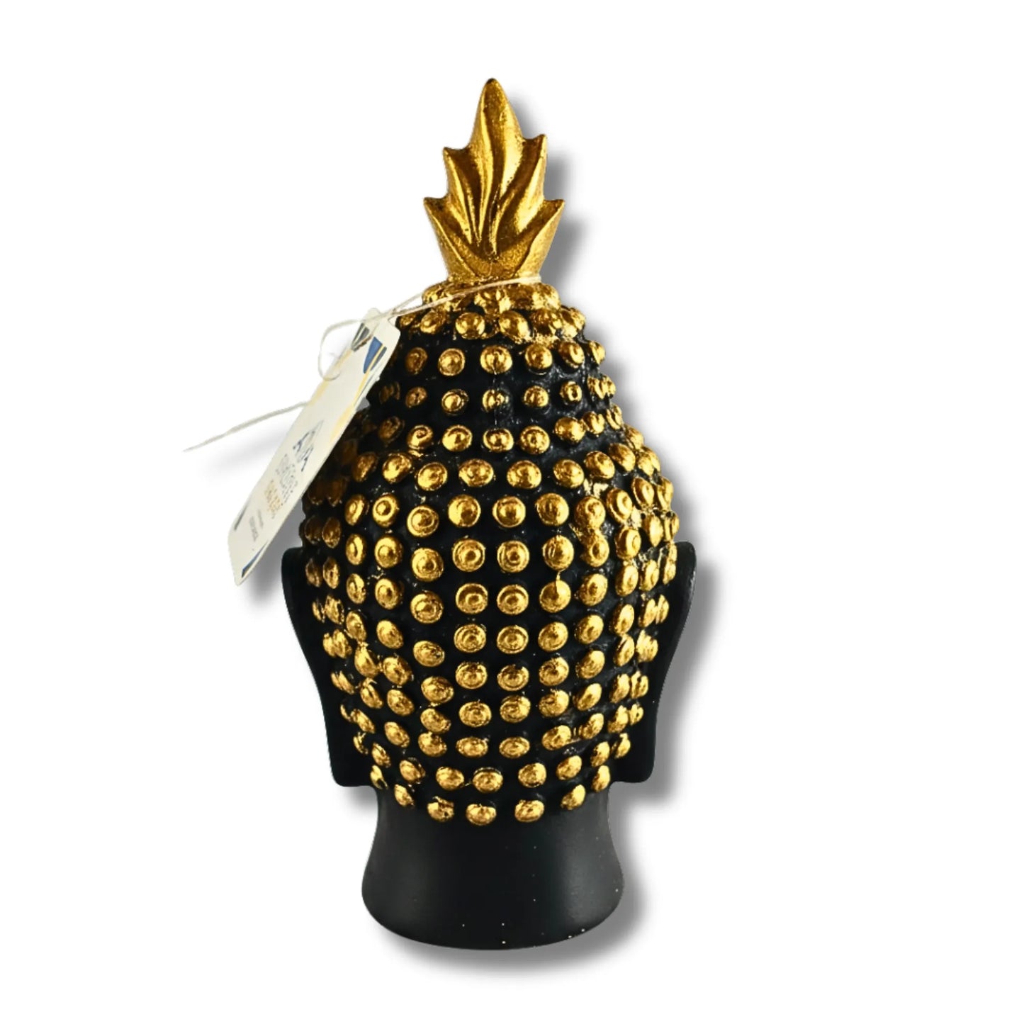 Decorative Buddha Head Idol | 12cm Black and Gold Buddha Face Figurine for Peace & Positivity