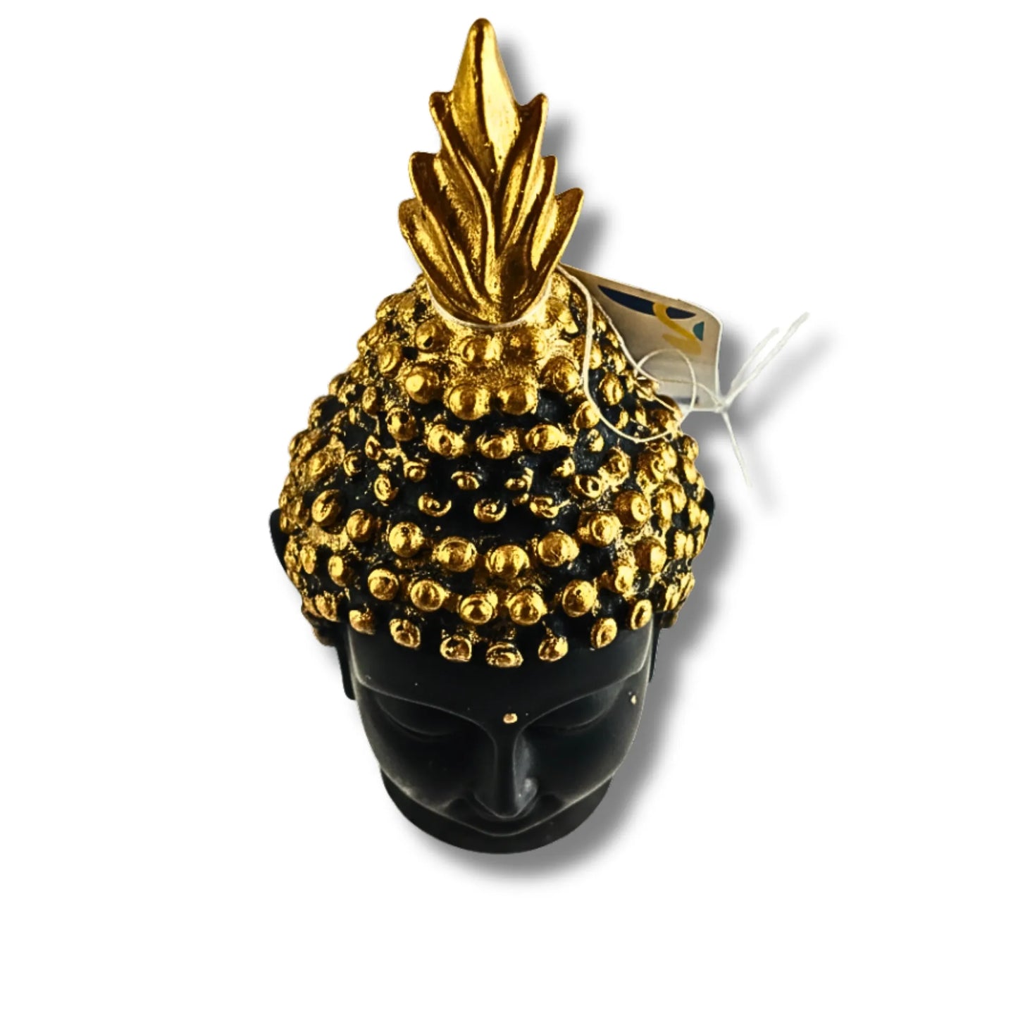 Decorative Buddha Head Idol | 12cm Black and Gold Buddha Face Figurine for Peace & Positivity