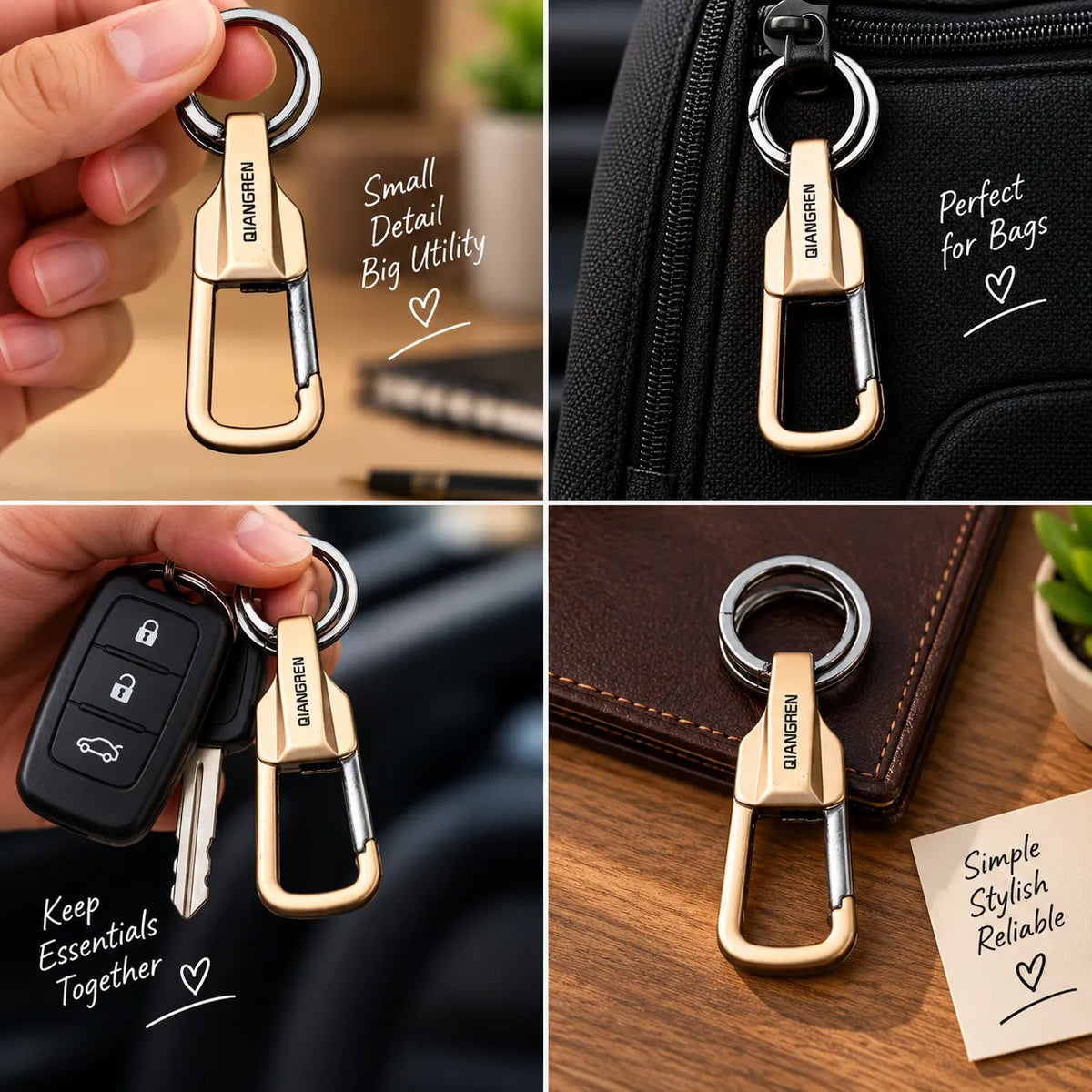 Carabiner Keychain | Metal Clip Key Ring