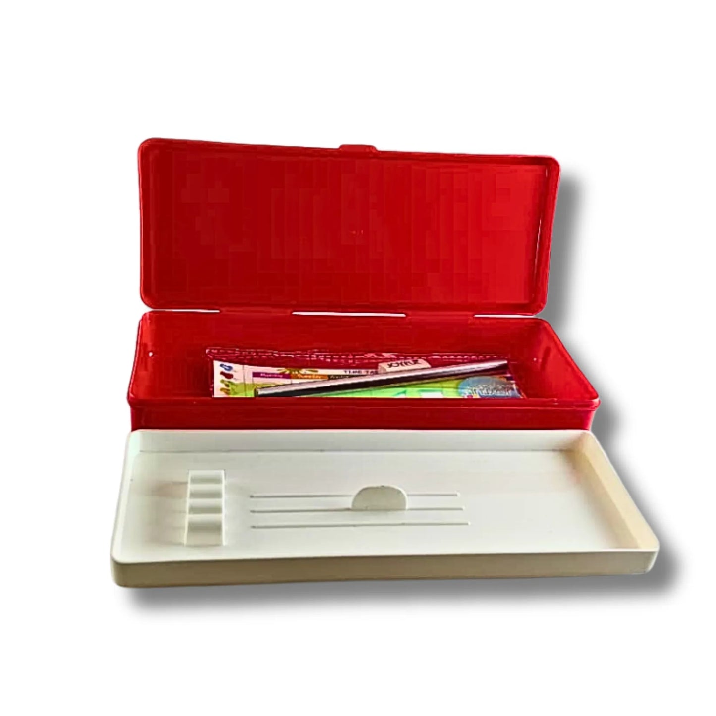 Cars Lightning McQueen Pencil Box for Kids | Multi-Storage School Pencil Case with Removable Tray | Cartoon Stationery Organizer Box