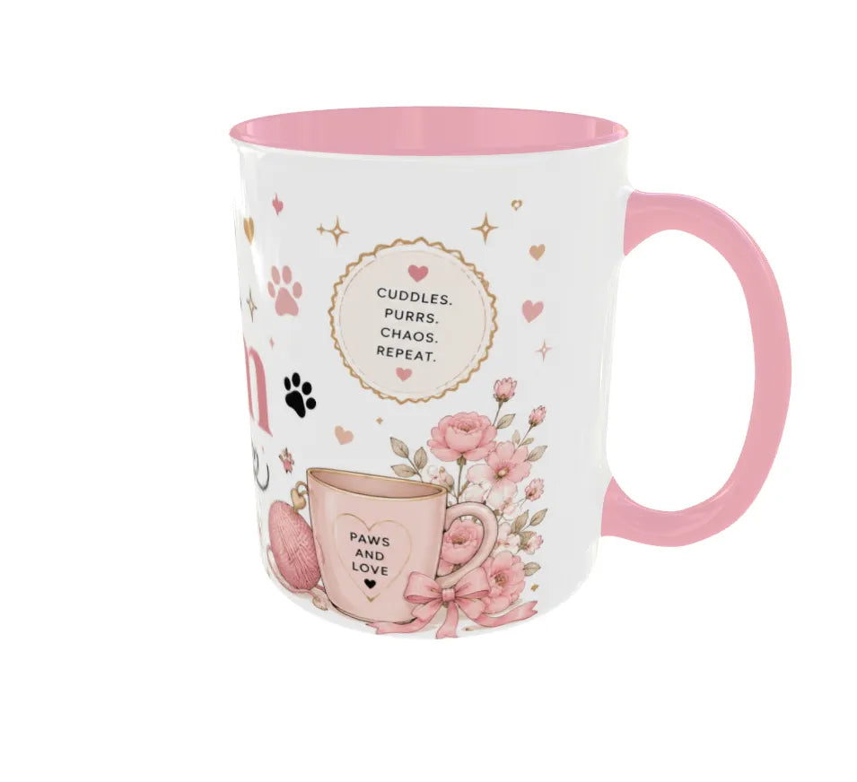 Cat Mom Club Pink Ceramic Coffee Mug