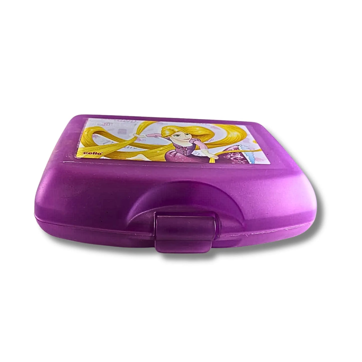 Purple snack box with a princess design on a white background