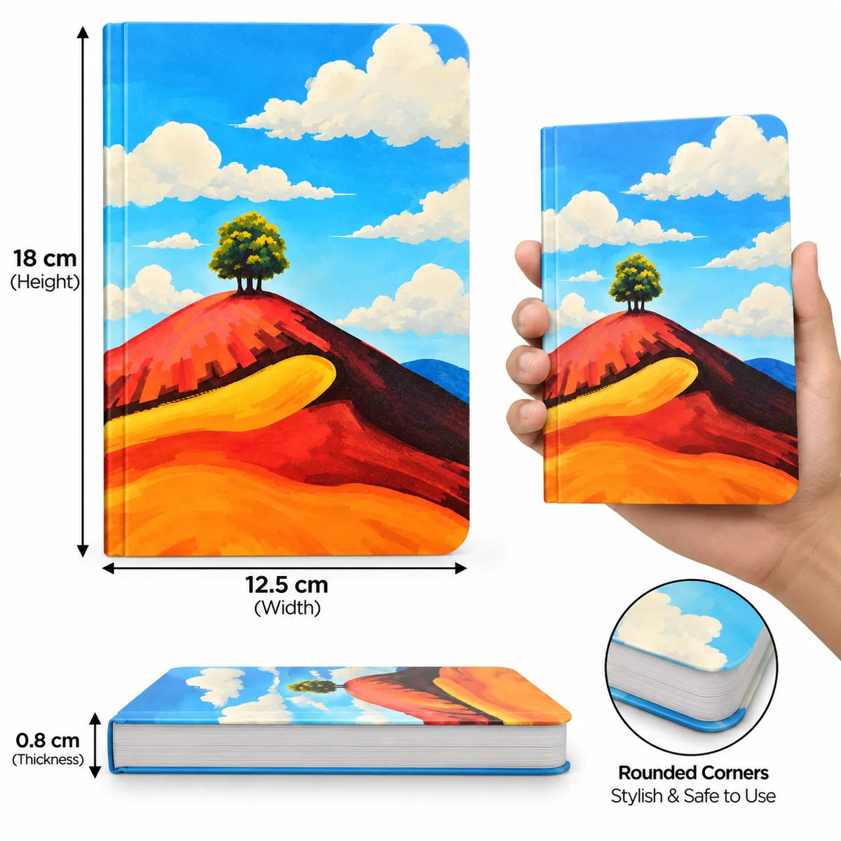 Artistic Landscape Tree Notebook | Ruled Diary for Students, Office & Everyday Writing