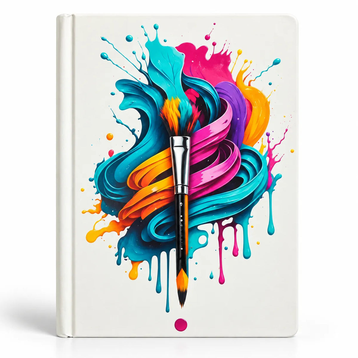 Colorful Paintbrush Splash Hard Cover Ruled Notebook – 18 × 24 cm