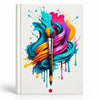 Colorful Paintbrush Splash Hard Cover Ruled Notebook – 18 × 24 cm