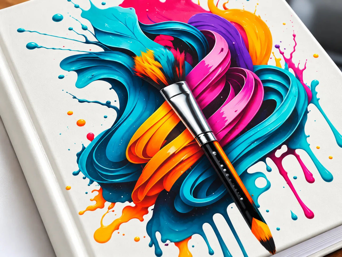 Colorful Paintbrush Splash Hard Cover Ruled Notebook – 18 × 24 cm