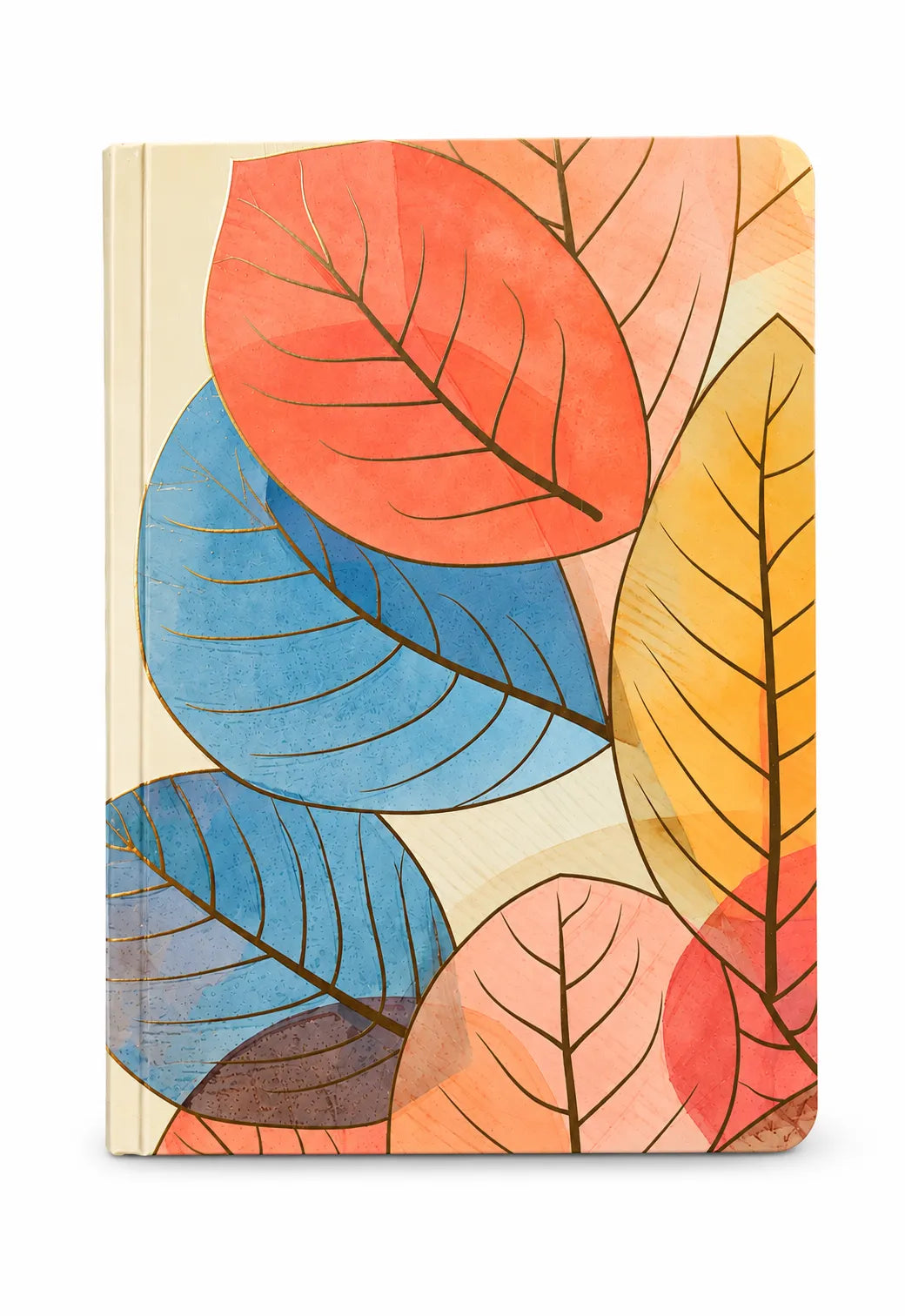 Colourful Botanical Leaf Softcover Notebook – A5 Lined Journal for Notes, Journaling & Everyday Writing