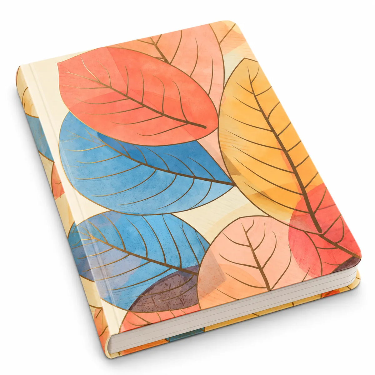 Colourful Botanical Leaf Softcover Notebook – A5 Lined Journal for Notes, Journaling & Everyday Writing
