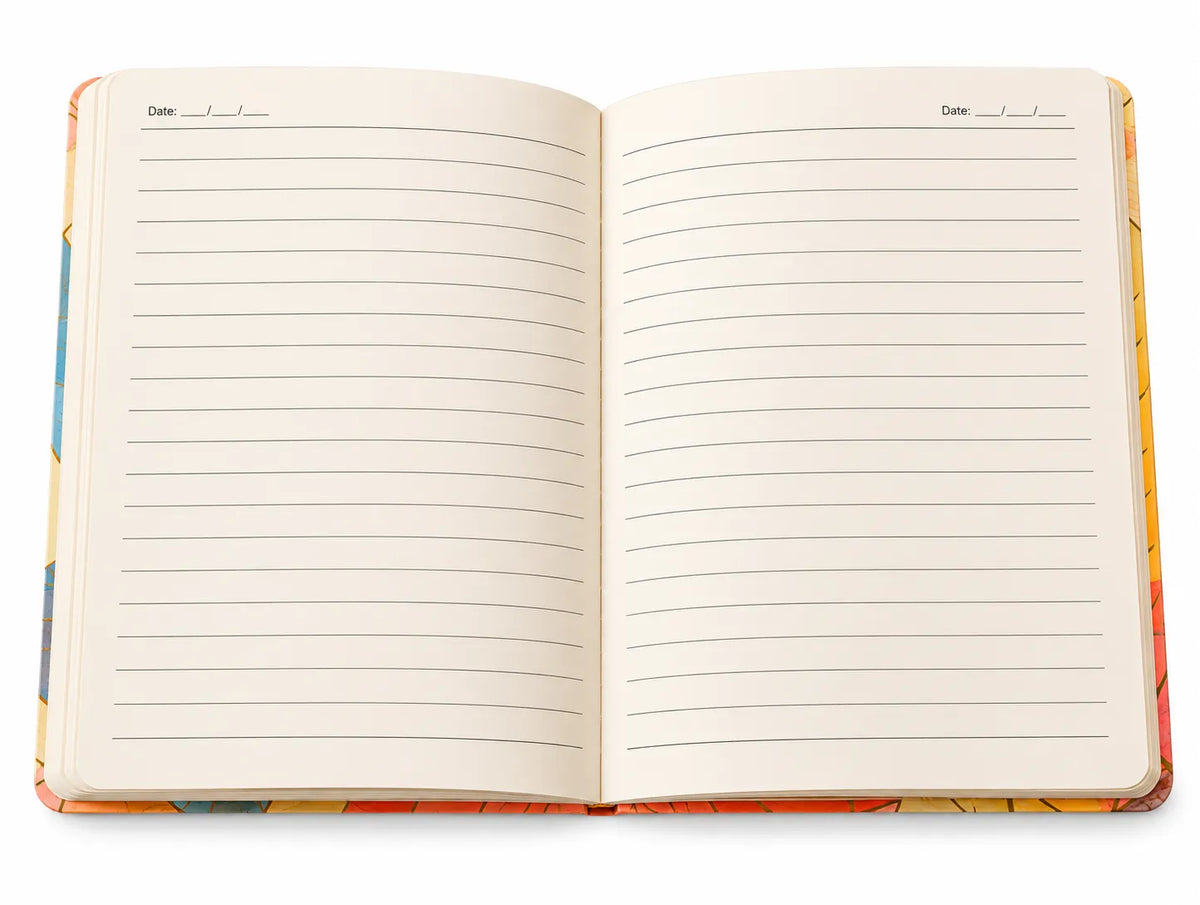 Colourful Botanical Leaf Softcover Notebook – A5 Lined Journal for Notes, Journaling & Everyday Writing