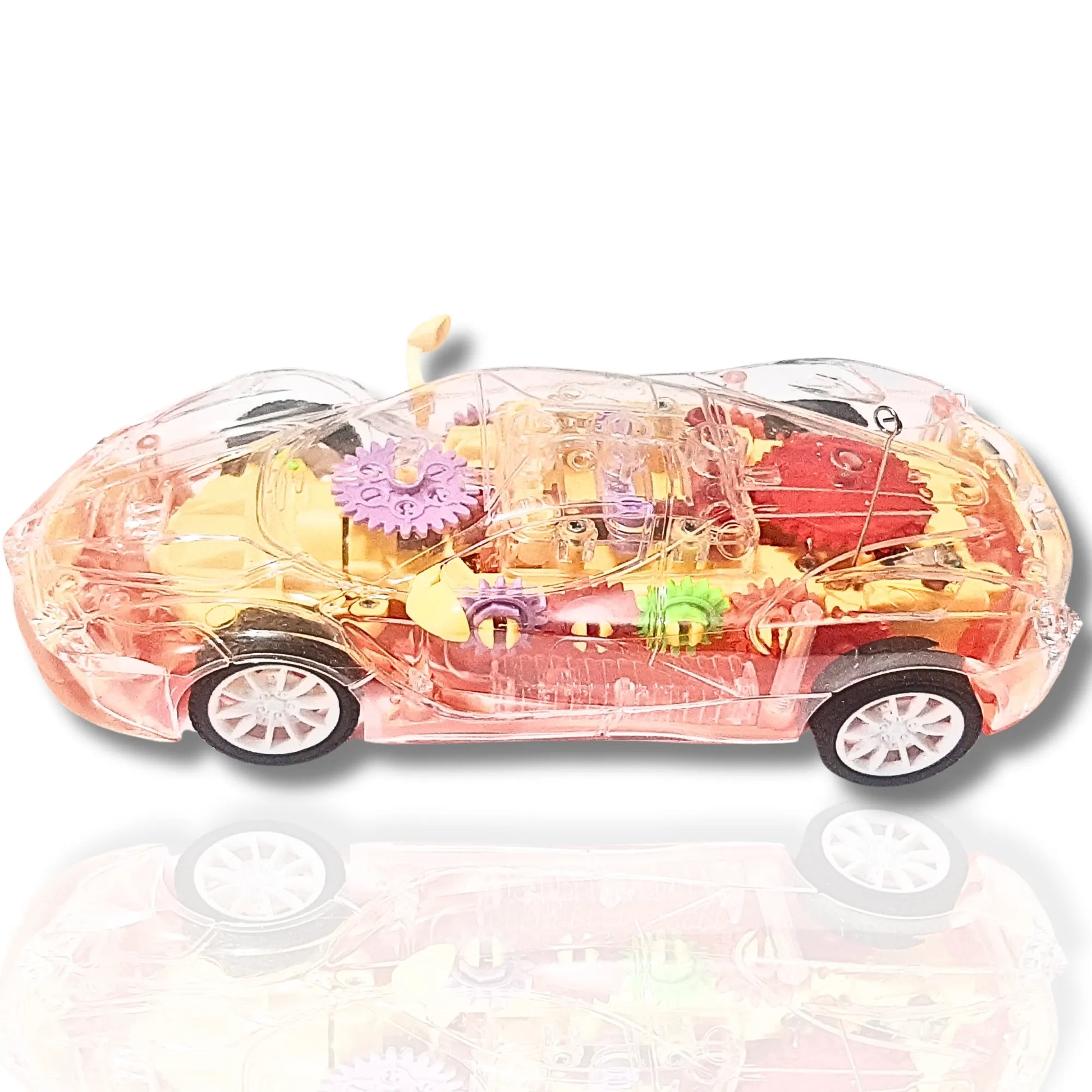 Transparent concept racing RC car Left Rear view