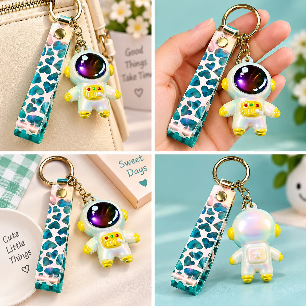 Cosmic Heart Astronaut Keychain