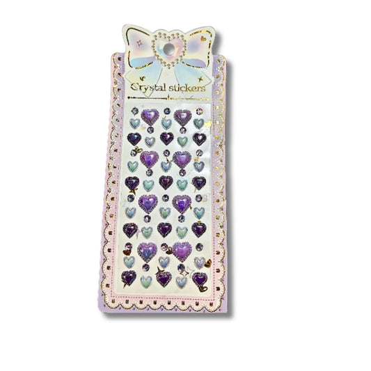 Crystal Heart Stickers – Cute Glitter Heart Self-Adhesive Stickers | Saadhya Kraafts