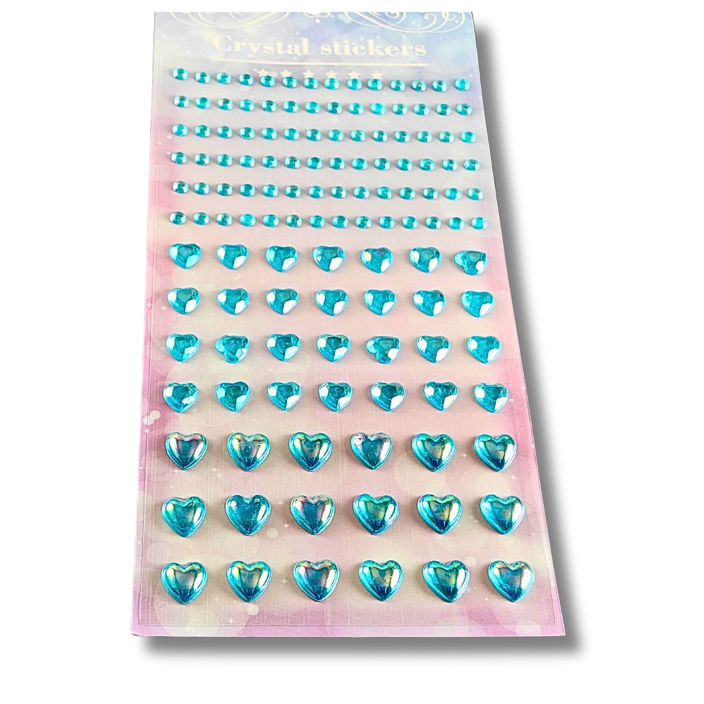 Crystal Heart & Round Gem Stickers | Sparkling Self-Adhesive Decorative Stickers